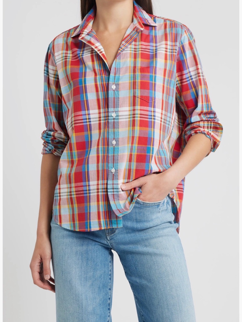 Frank & Eileen relaxed Plaid Button- Up Shirt in Italian cotton